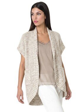 ALICE + OLIVIA Fay Long Cocoon Cardi Cardigan Sweater Small Oatmeal S